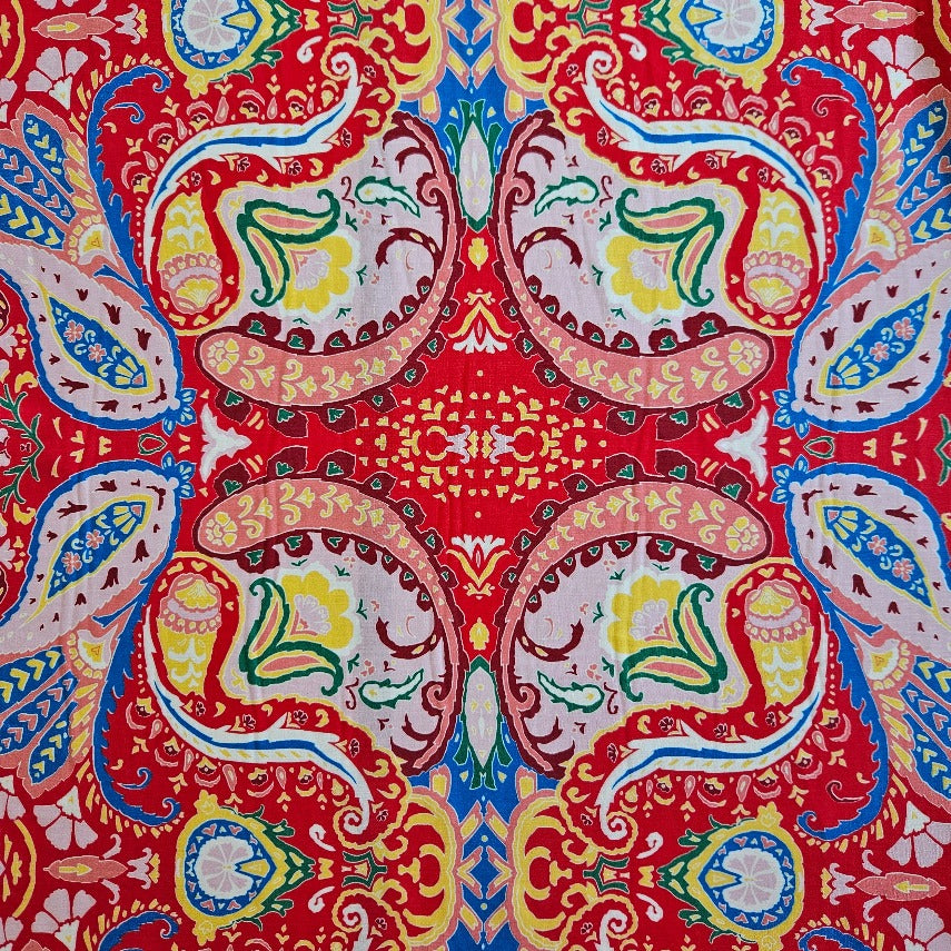 Rayon - Paisley on Red