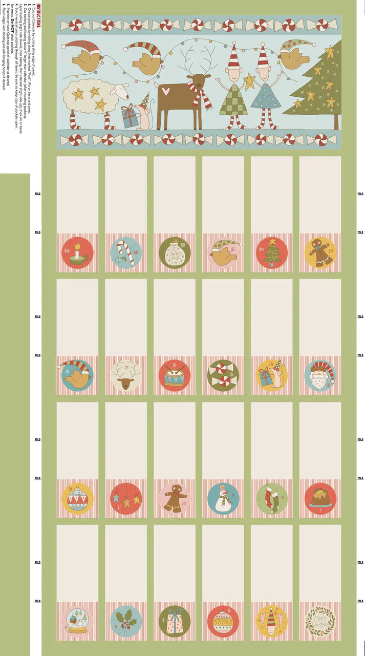 Count Down to Christmas – Advent Calendar Green Panel