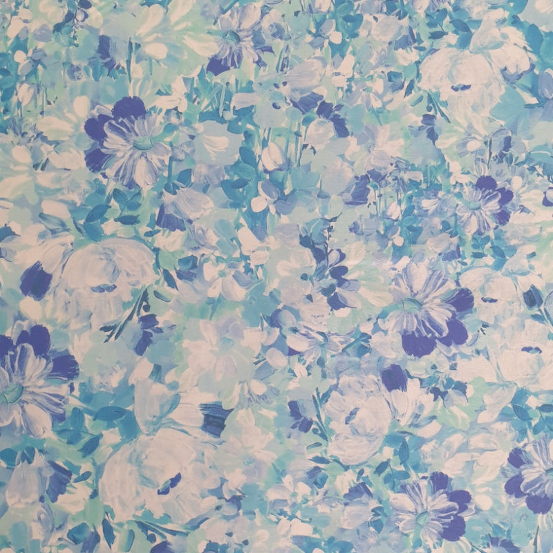 CRAFT COTTON - Painterly Petals – Meadow Blue