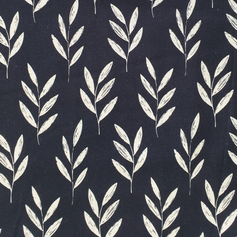LINEN COTTON BLEND - Unrivalled Collection DV4027 Collage Foliage Navy